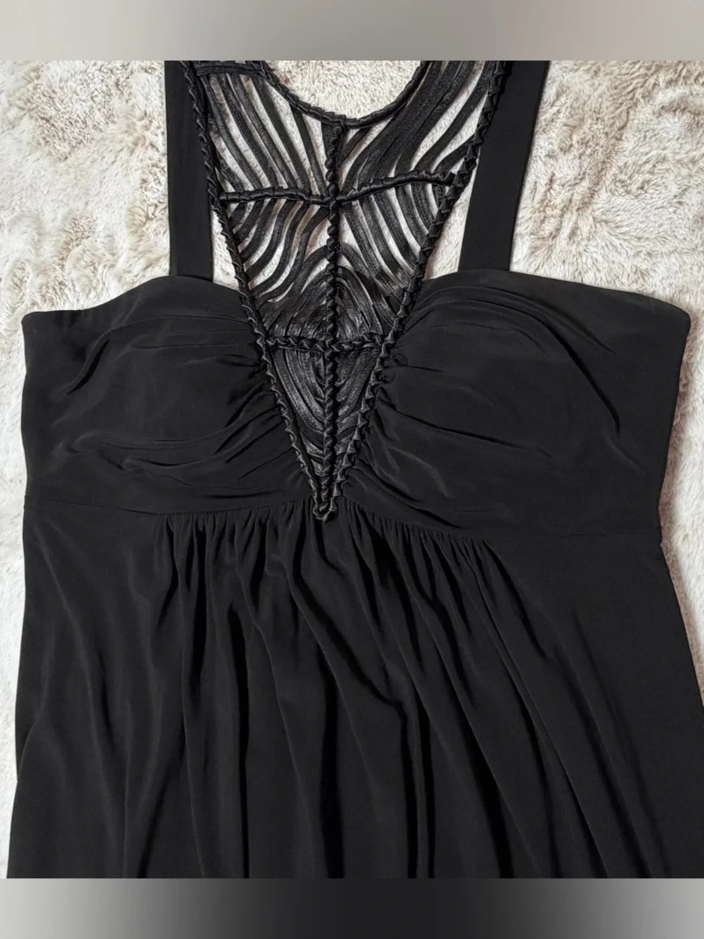 Boston Proper Black Sleeveless Maxi Dress with Lace Front Yoke XL - Picture 6 of 12